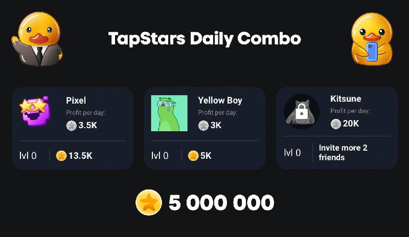 TapStars Daily Combo Today 8 January 202…